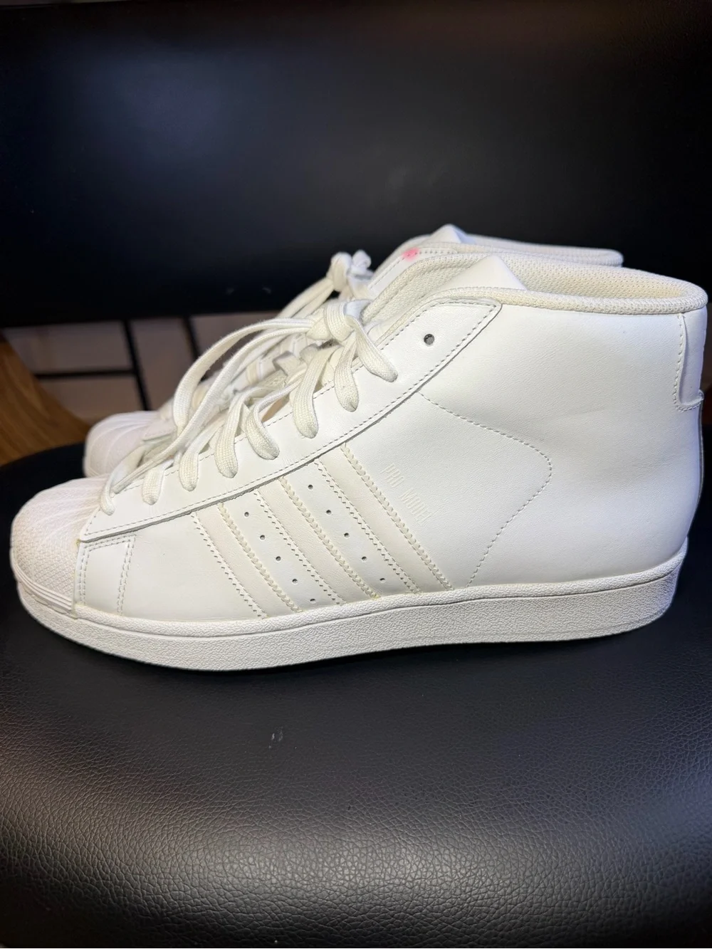 adidas White High-Top Shell Toe Sneakers